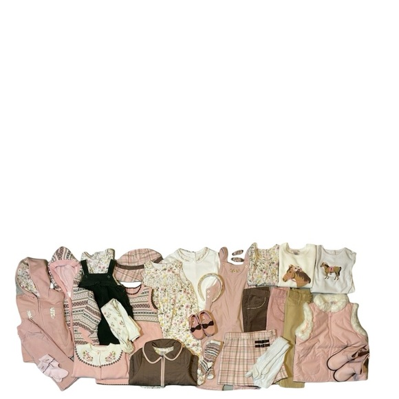 Janie and Jack English Countryside Pink Floral Knit Kids Cardigan 2T - Picture 5 of 5